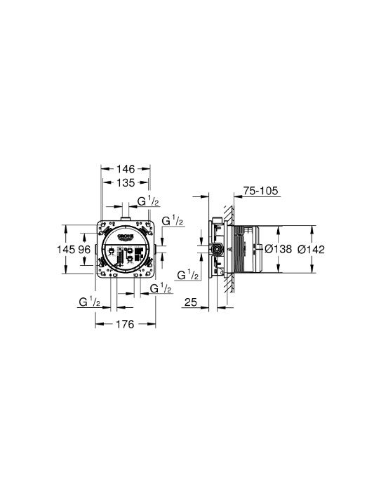 GROHE Rapido SmartBox Uniwersalny element podtynkowy 1/2″