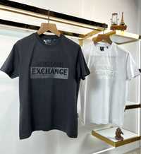 Футболка мужская брендовая Armani Exchange, черная белая