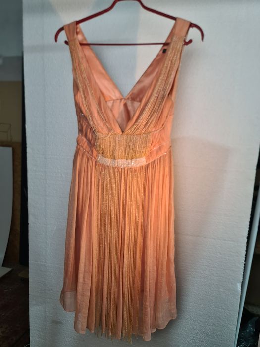 Vestido senhora chiffon salmão M