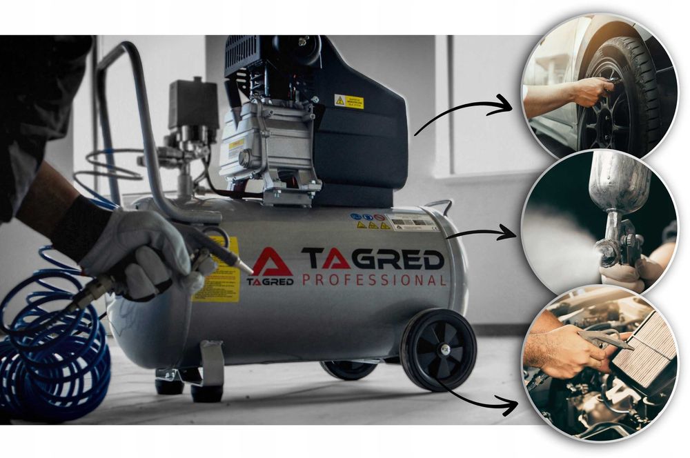 NOWY Kompresor 50L Olejowy Samochodowy Sprężarka Powietrza Mocny FV