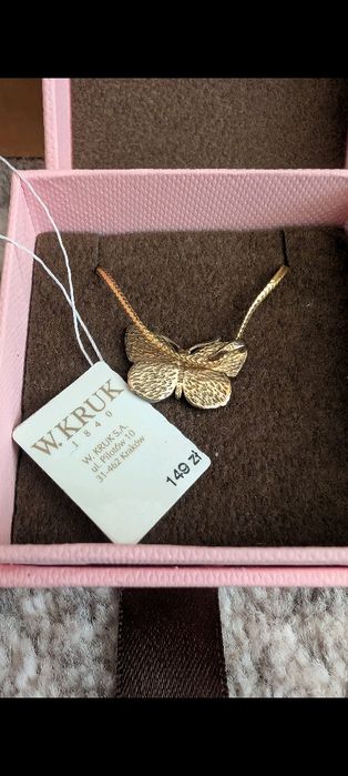 Zawieszka wisiorek motyl W. Kruk srebro pozłacane