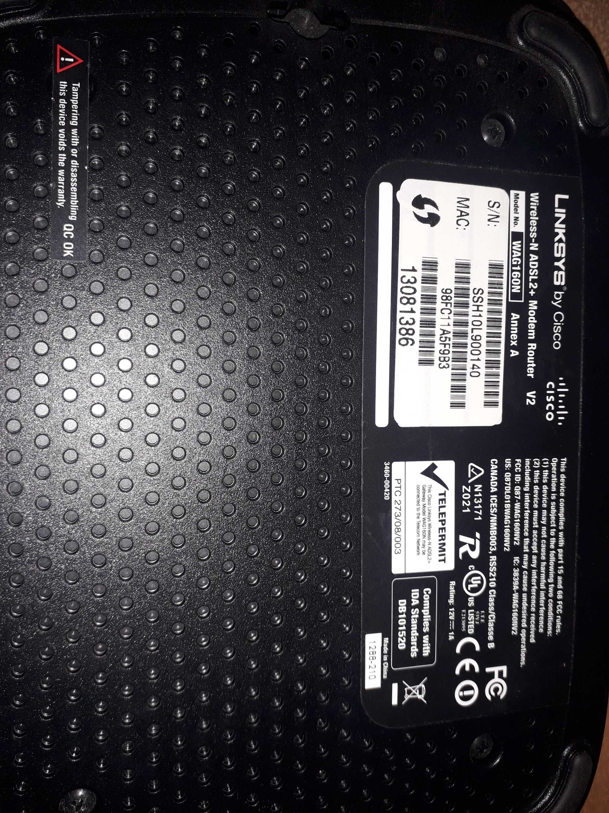 Modem Router Linksys Cisco WAG160N