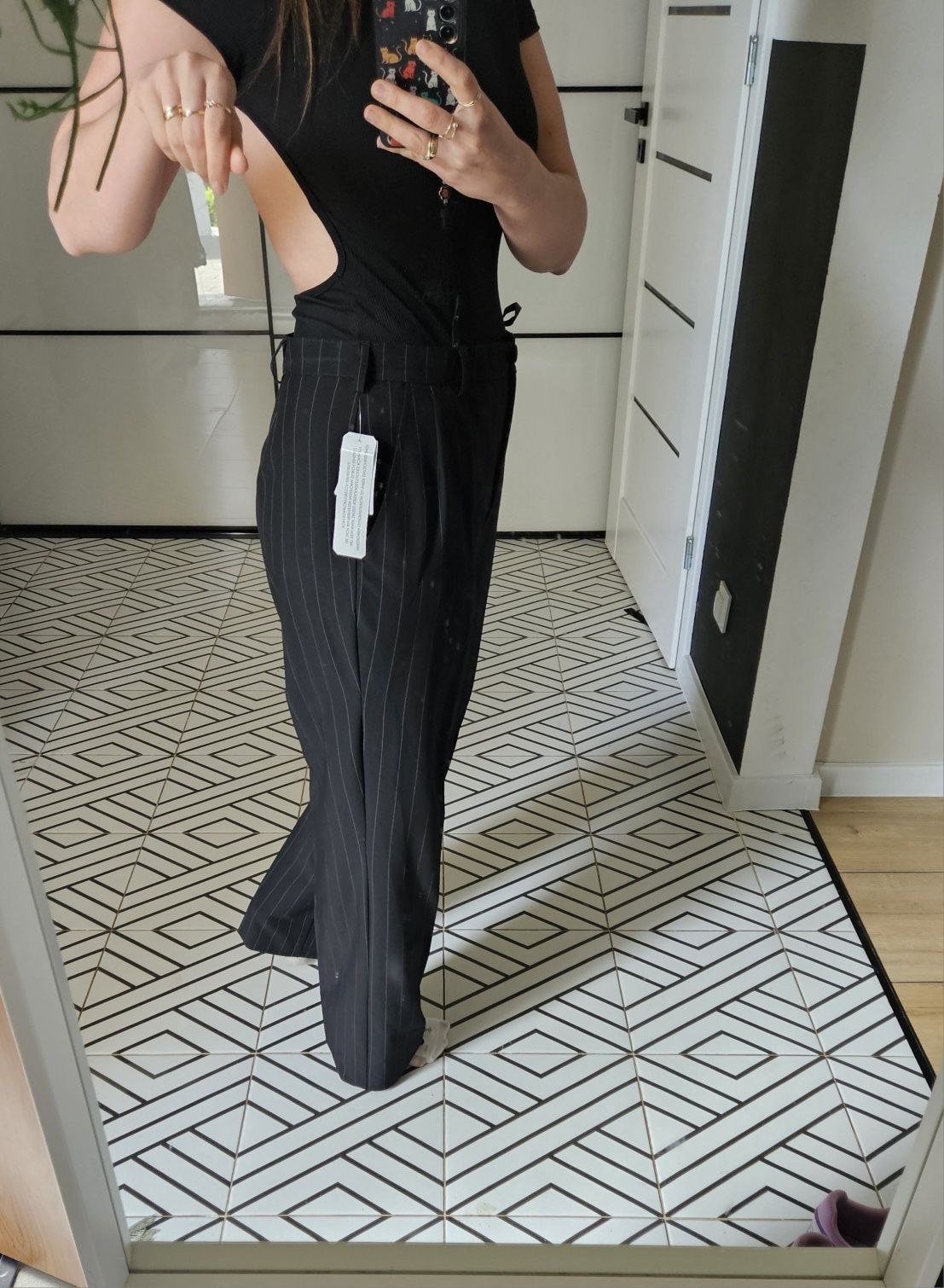 Nowe Spodnie damskie w kant  Szerokie w Paski XXL/XL - Eleganckie i Wy