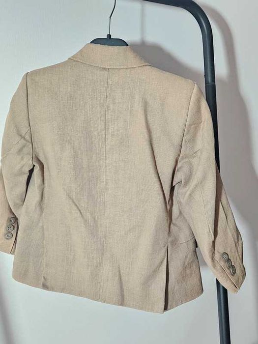 beżowa len lniana marynarka komunia święta elegancka Superior 4 lata