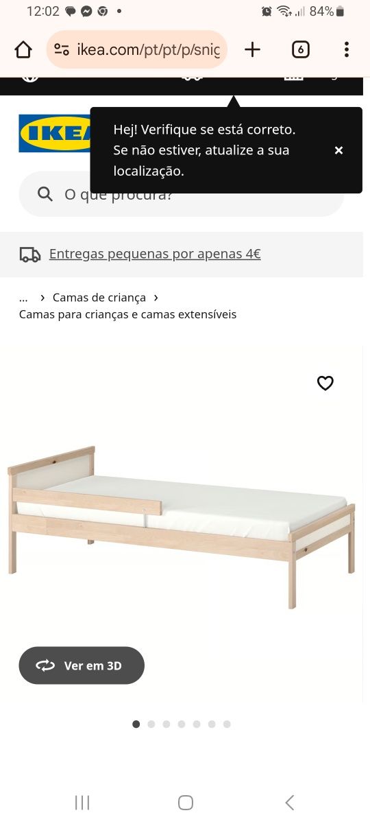Cama de criança com colchão incluido