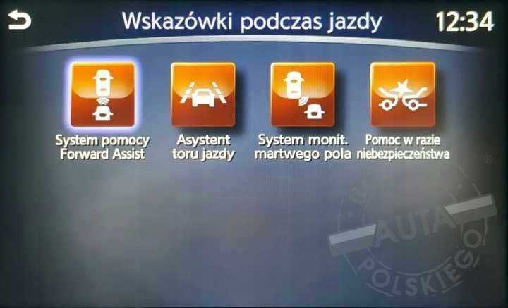 INFINITI Q30 Q70 QX30 QX60 QX80 zmiana regionu z USA polskie menu mapa