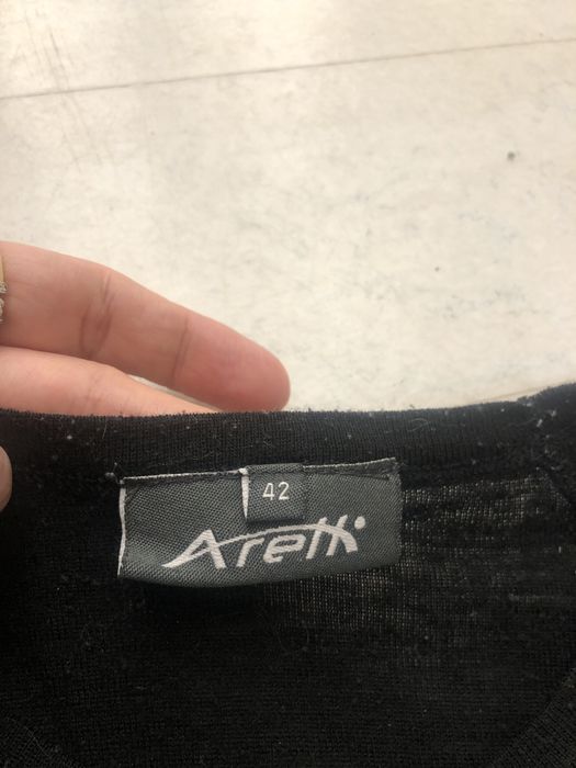 42/L, XL Bluzka 50% wool wełna bielizna termiczna termoaktywna czarna