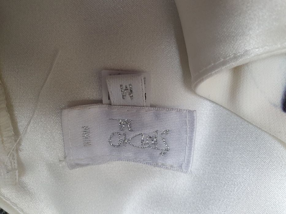 Sukienka na chrzciny komunię wesele kremowa 38 M kwiaty