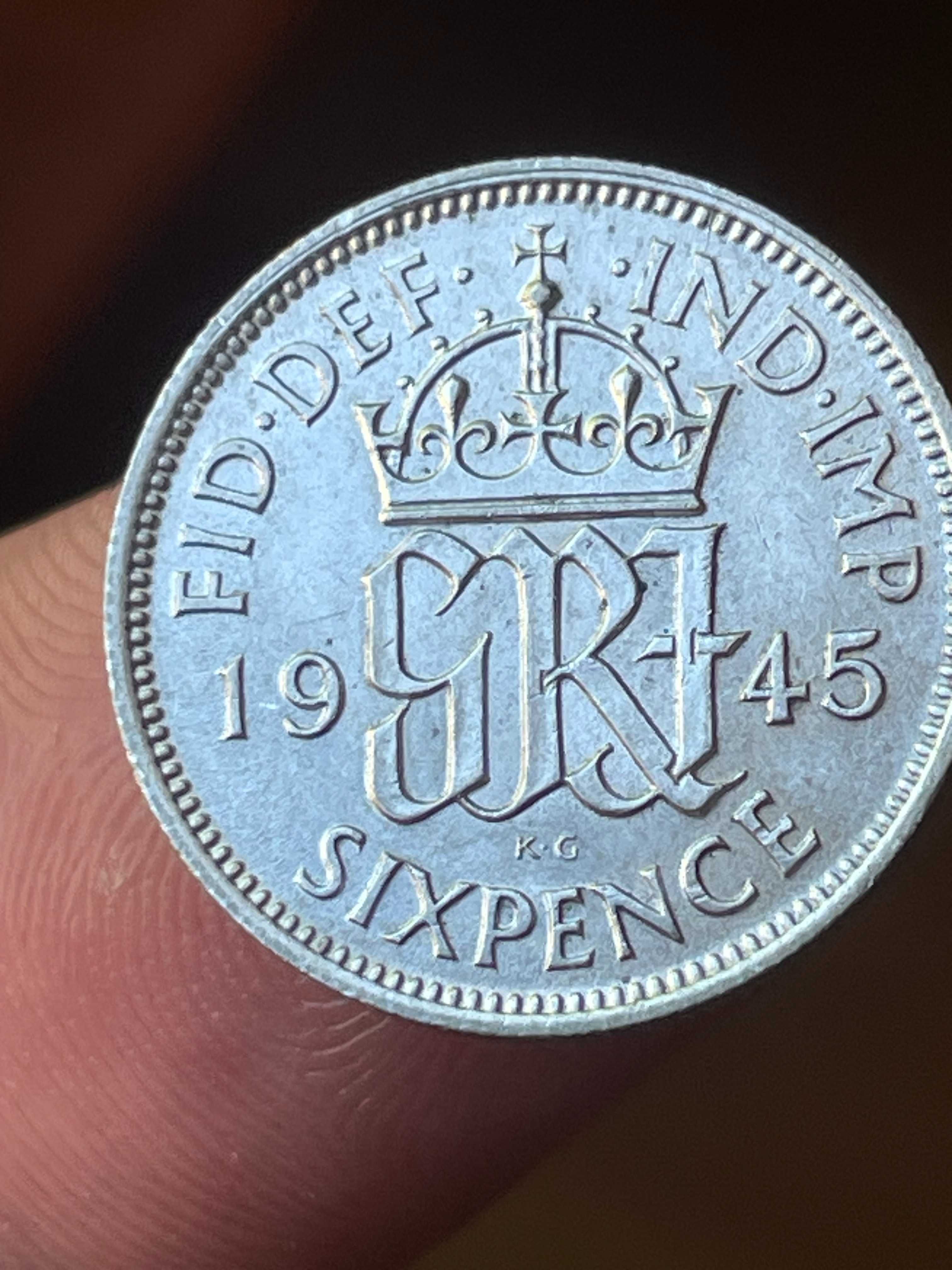 moeda em prata 1945 Inglaterra
