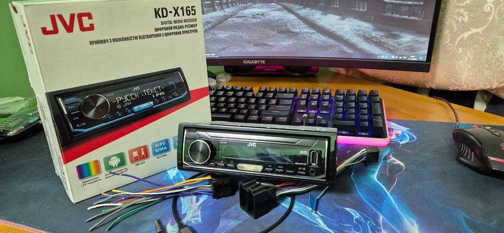 Автомагнитола JVC KD-X165, музыка в машину, автомагнитола JVC