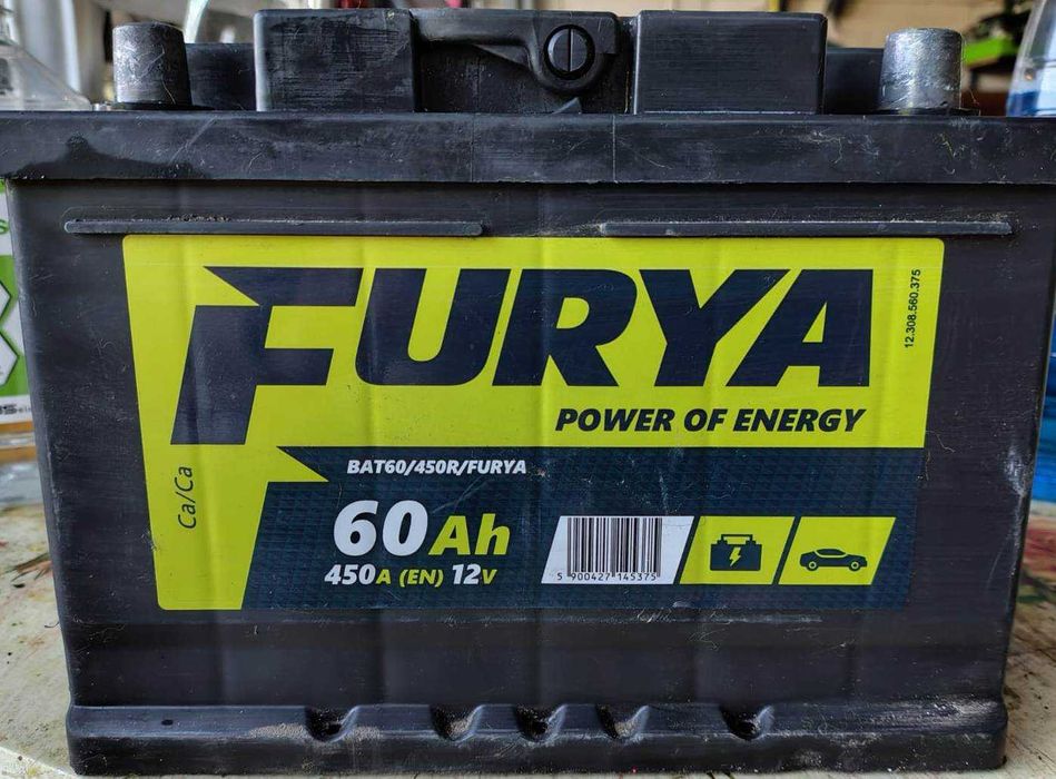 Akumulator samochodowy FURYA 60 Ah, 450 A, 100% sprawności