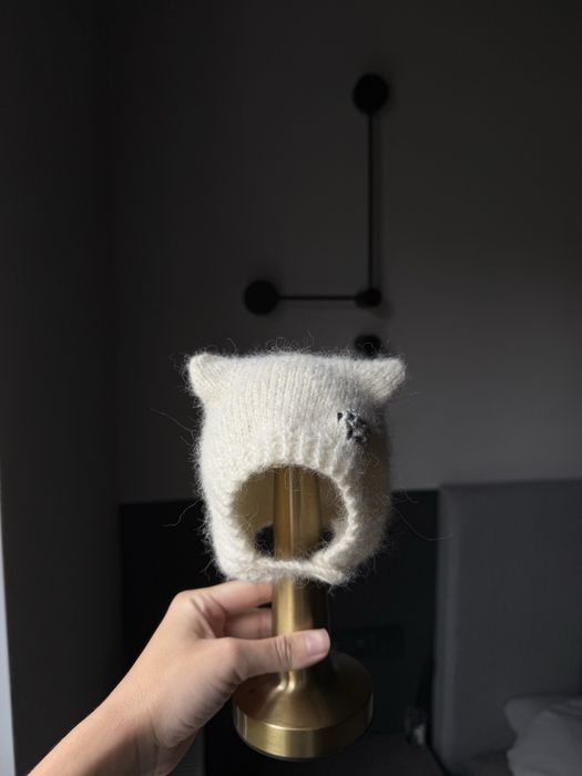 Czapeczka bonetka kotek r. 0-4 m. Bonetka z uszami kotki