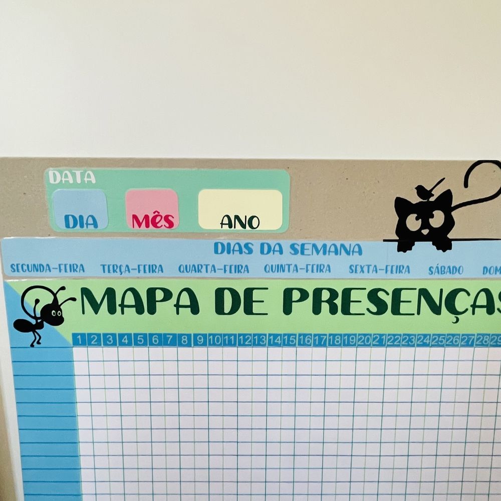 Quadro educativo de presenças (Educação Infantil)