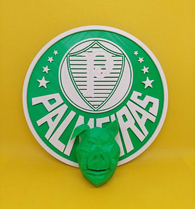 Escudo Palmeiras Porco impresso em 3D