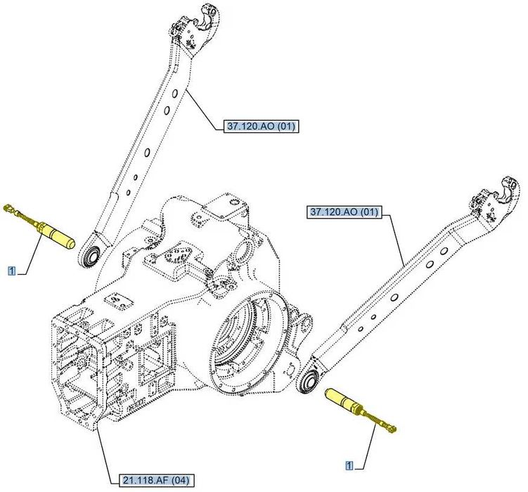 Sworzeń pomiarowy siły uciągu 90kN Case NH 8766.1279 ORYGINAŁ CNH