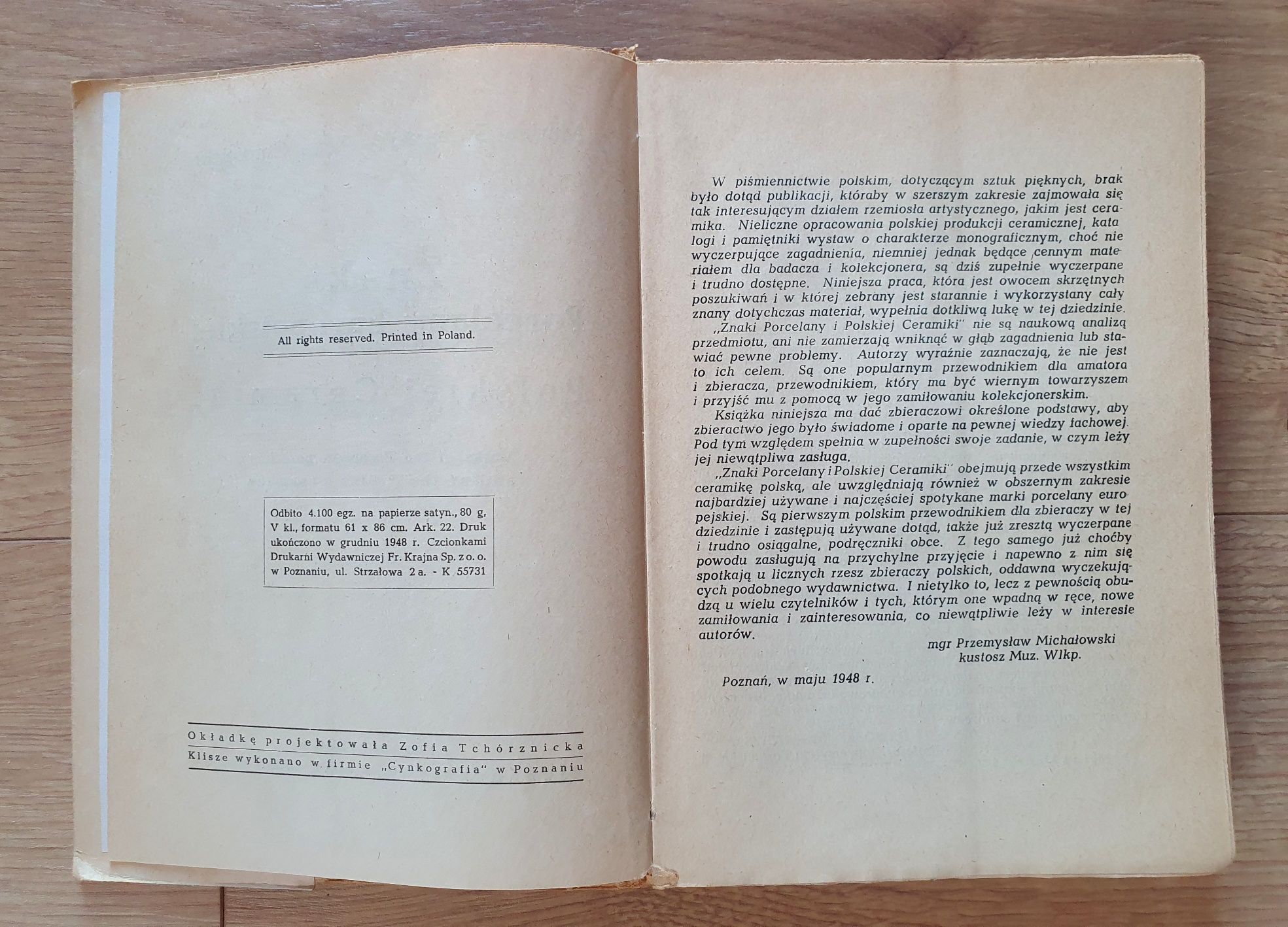 Znaki Porcelany Europejskiej i Polskiej Ceramiki 1949 rok M. Swinarski