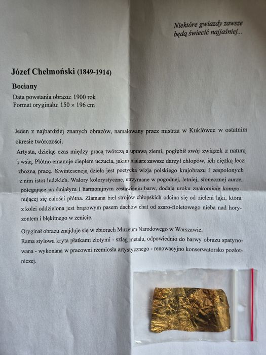 Obraz Bociany Chełmoński kopia reprodukcja duży