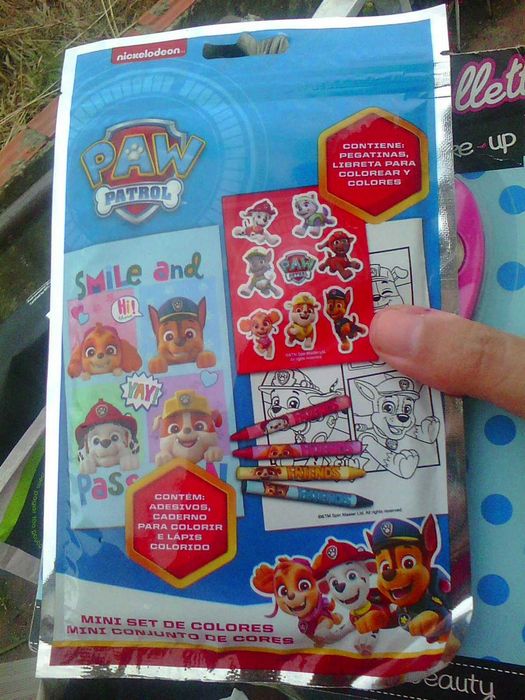 paw patrol mini cores conjunto lápis cera e cromos selado fabrica