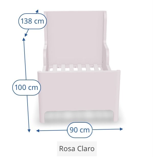 Cama infantil extensível cor de rosa