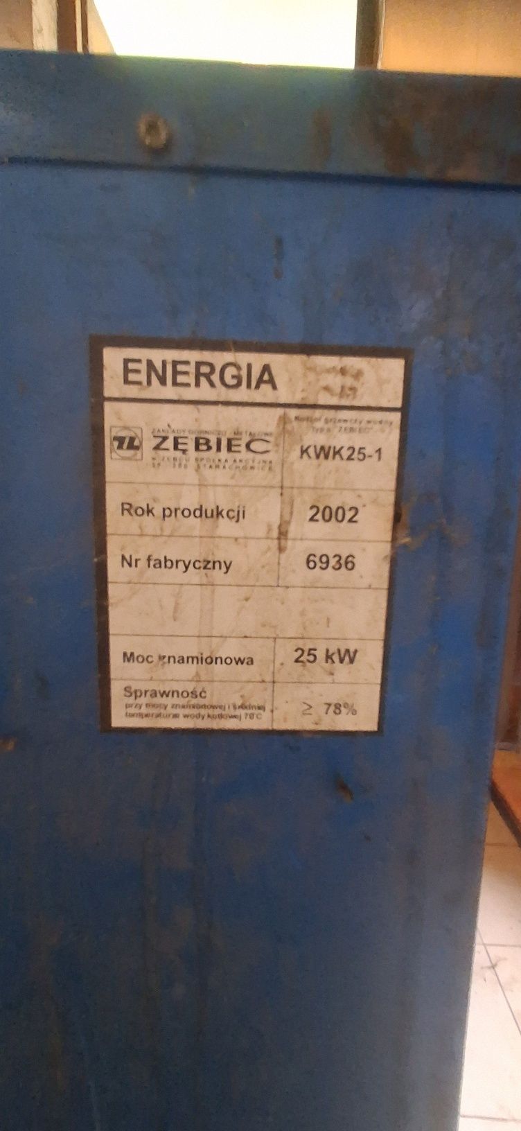 Części  do pieca co ZĘBIEC 25kw
