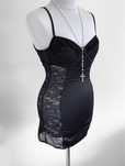 Czarna koszulka bieliźniana slip dress z koronką coquette