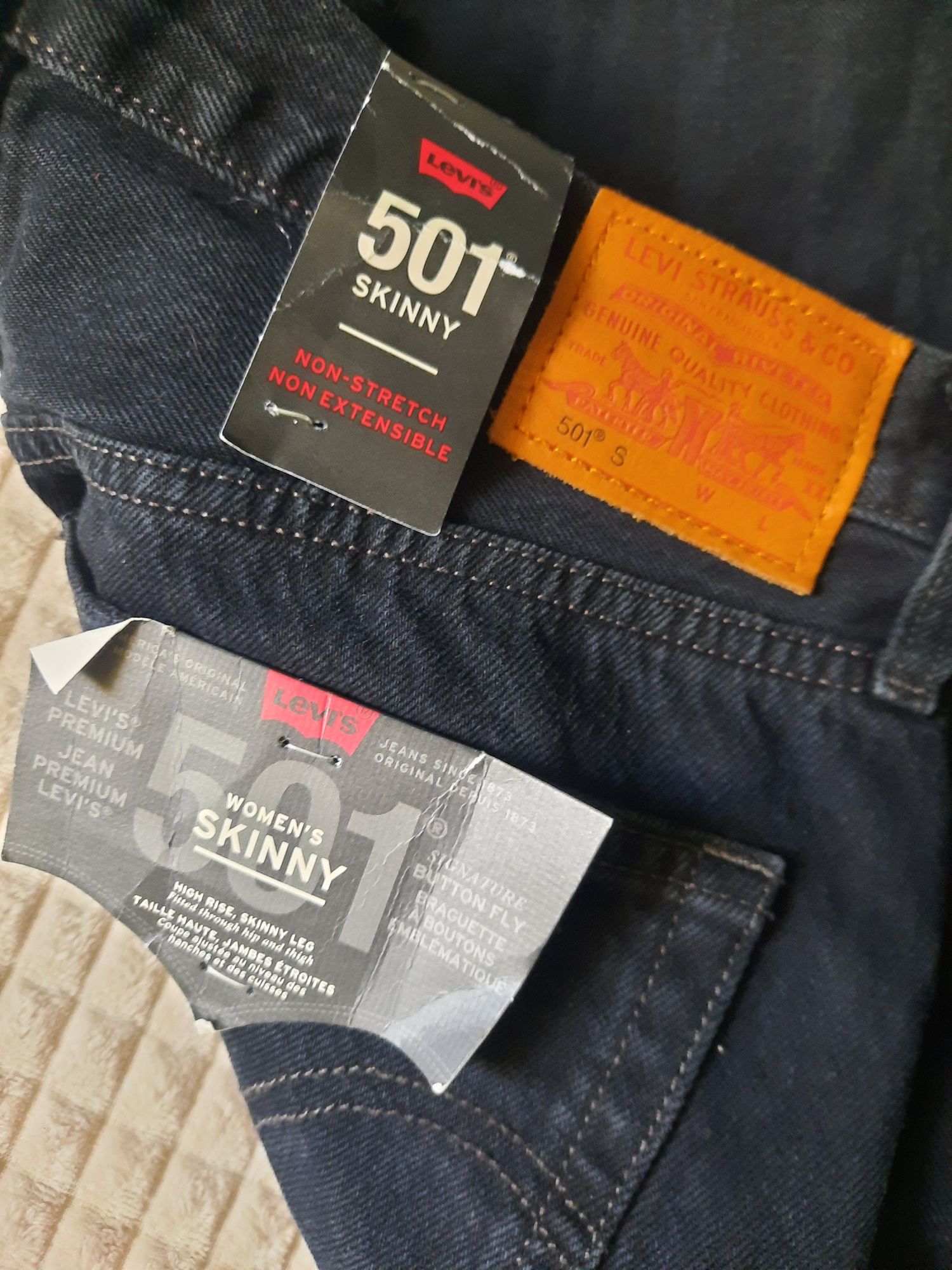 NOWE jeansy Levis skinny 501 czarne