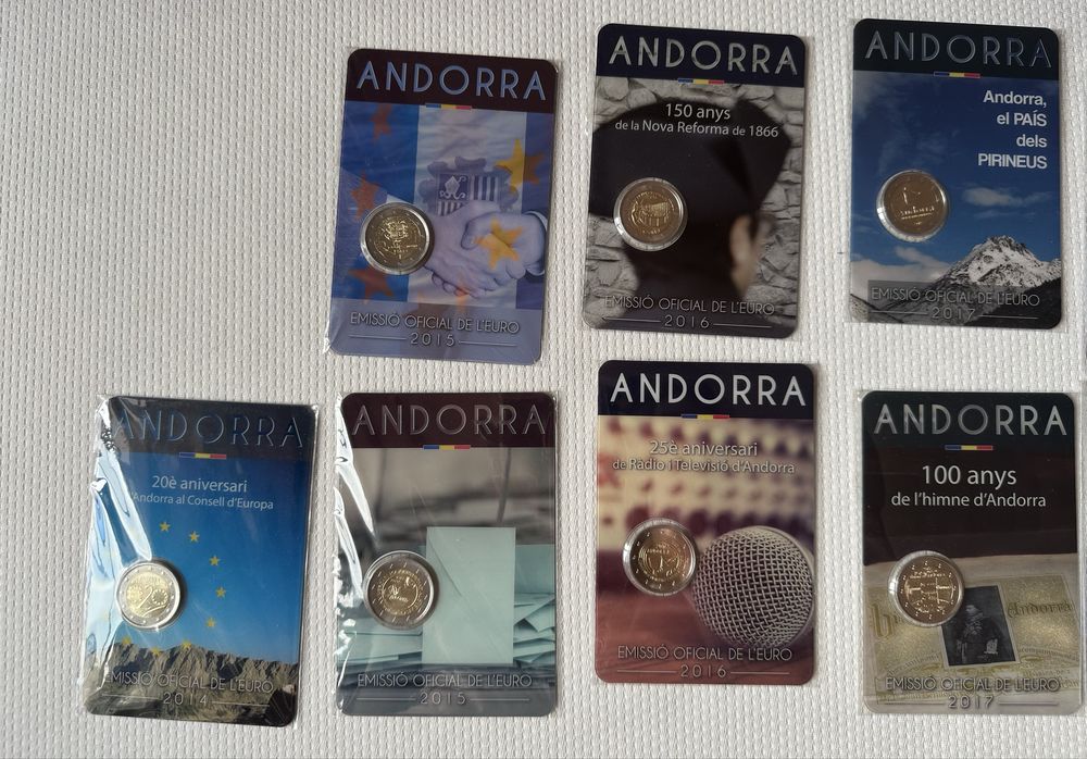 Moedas de Andorra 2€ comemorativas 2 euros euro colecao raras novas