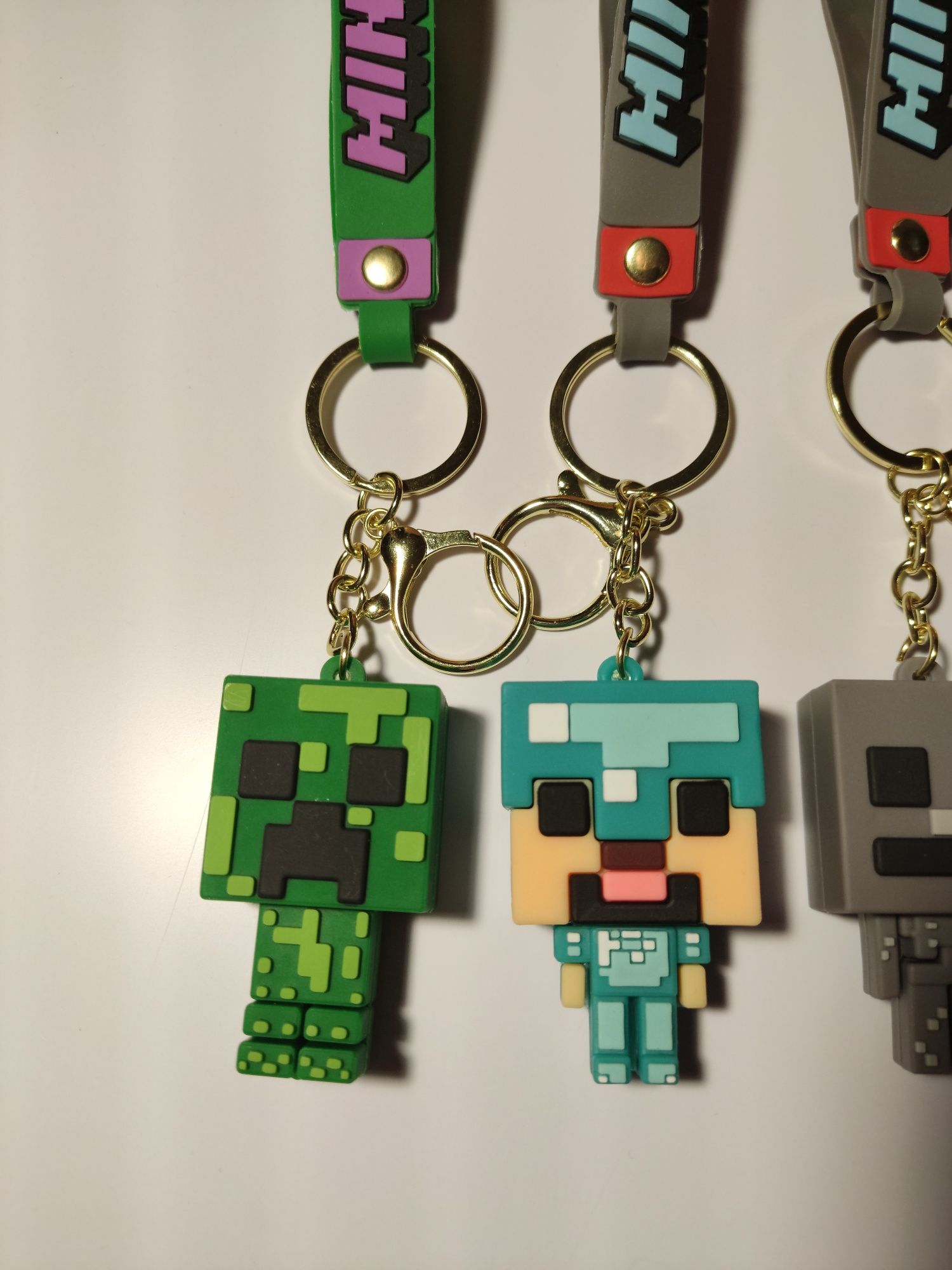 Брелки, подвески на ключи, игрушка Майнкрафт, Minecraft,крипер, Стив