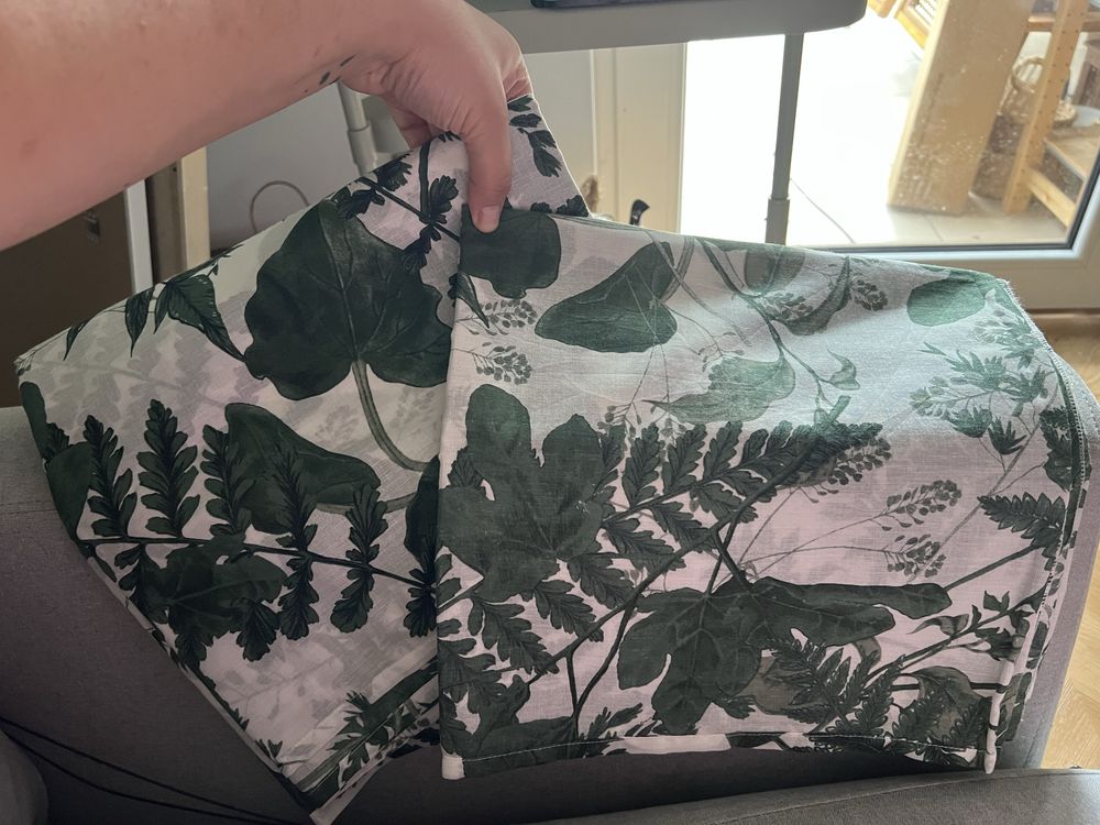 Zasłony 2 sztuki H&M paprocie 120x250 bawełna nowe