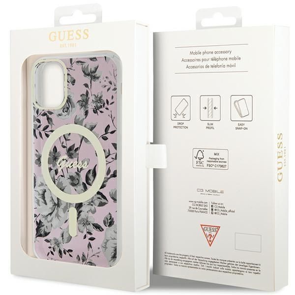 Etui Guess Flower Magsafe Guhmn61Hcfwsp Na Iphone 11 / Xr - Różowe