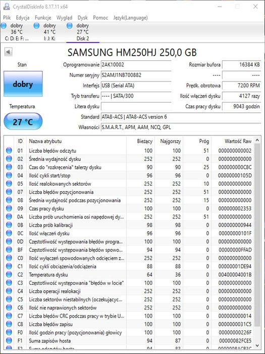 HDD 250GB Samsung 250GB