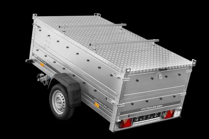Przyczepka 230x125 UNITRAILER GARDEN 230 KIPP z burtami BIS i pokrywą