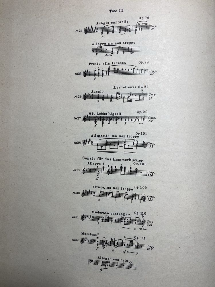 Ноти Л.Бетховен 32 сонати ІІ та ІІІ томи