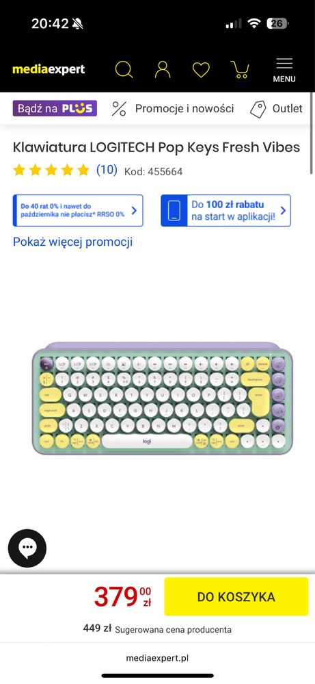 Klawiatura Logitech POP Keys + Myszka Logitech POP Mouse
