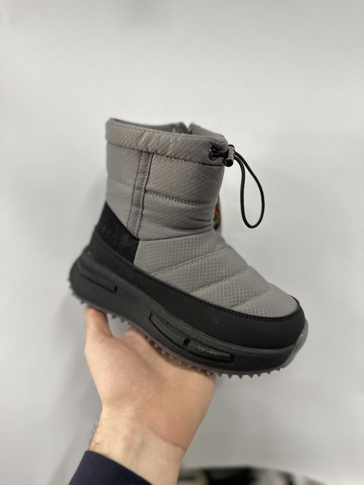 Дутіки зимові для хлопчика на овчині 32-37, сірі дутики угги черевики