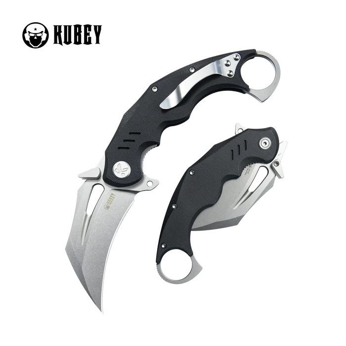 Nóż składany Kubey Wrath Black G10, Beadblasted 14C26N by MUZI Design