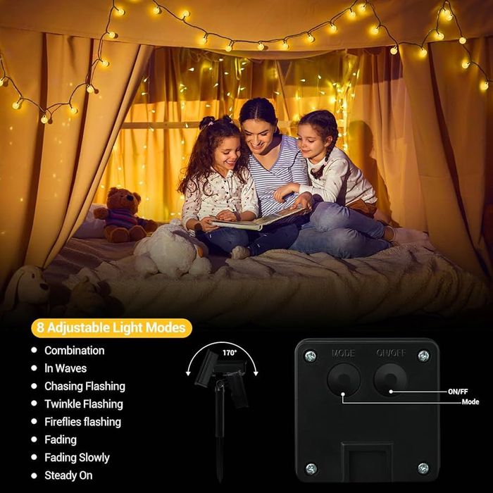 Solarny łańcuch świetlny do ogrodu, OxyLED 100 diod LED