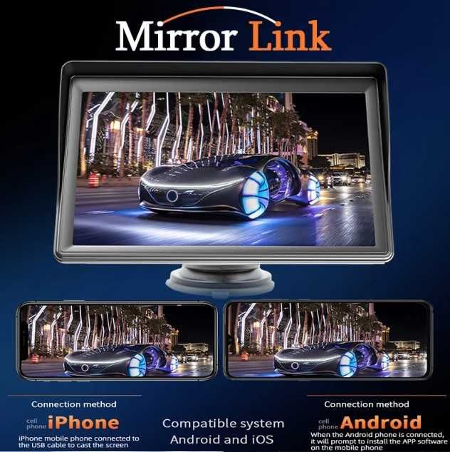 Multimédia 7" Carplay, Android Auto, Ecrã Tátil,  Camara Traseira