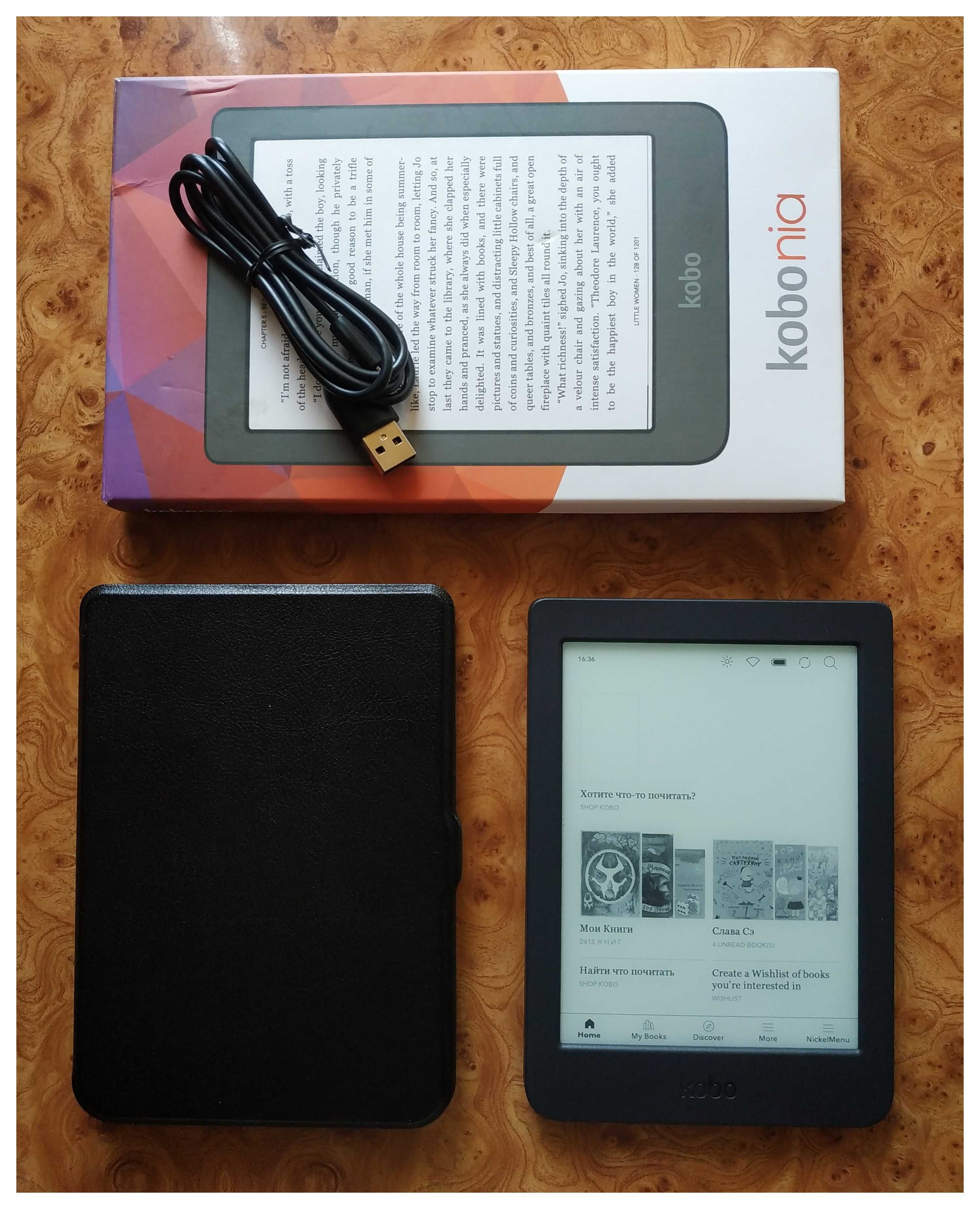 Електронна книга 6" Kobo Nia/ 32Gb/ Wi-Fi/ E-Ink 1024 x 758/ Підсвітка