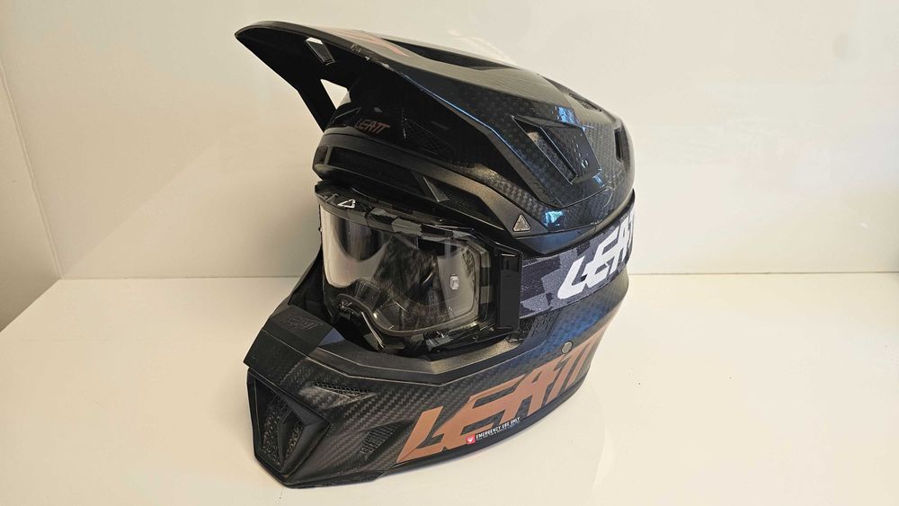 Kask Enduro Cross Leatt 9.5 Carbon roz L + 2 pary googli nowe szybki)