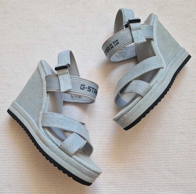 G star raw sandały koturny jeansowe 41 40