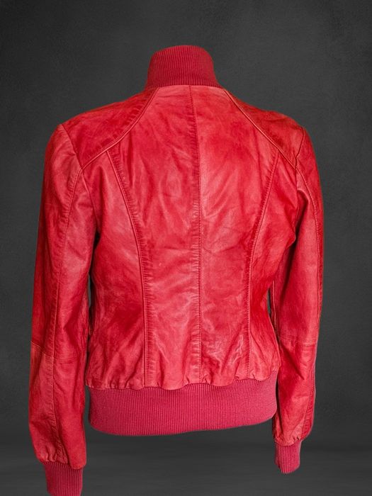 Real Leather Jacket bomber cute rare 2000s y2k lolita cottage grunge