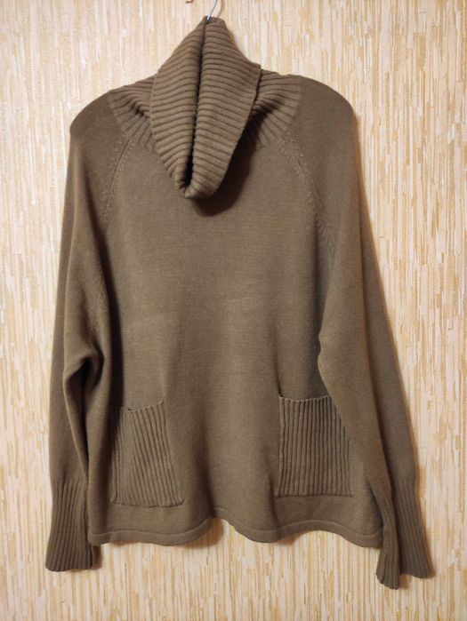 теплий жіночий світер светр оверсайз з високою горловиною р.52-54/xl