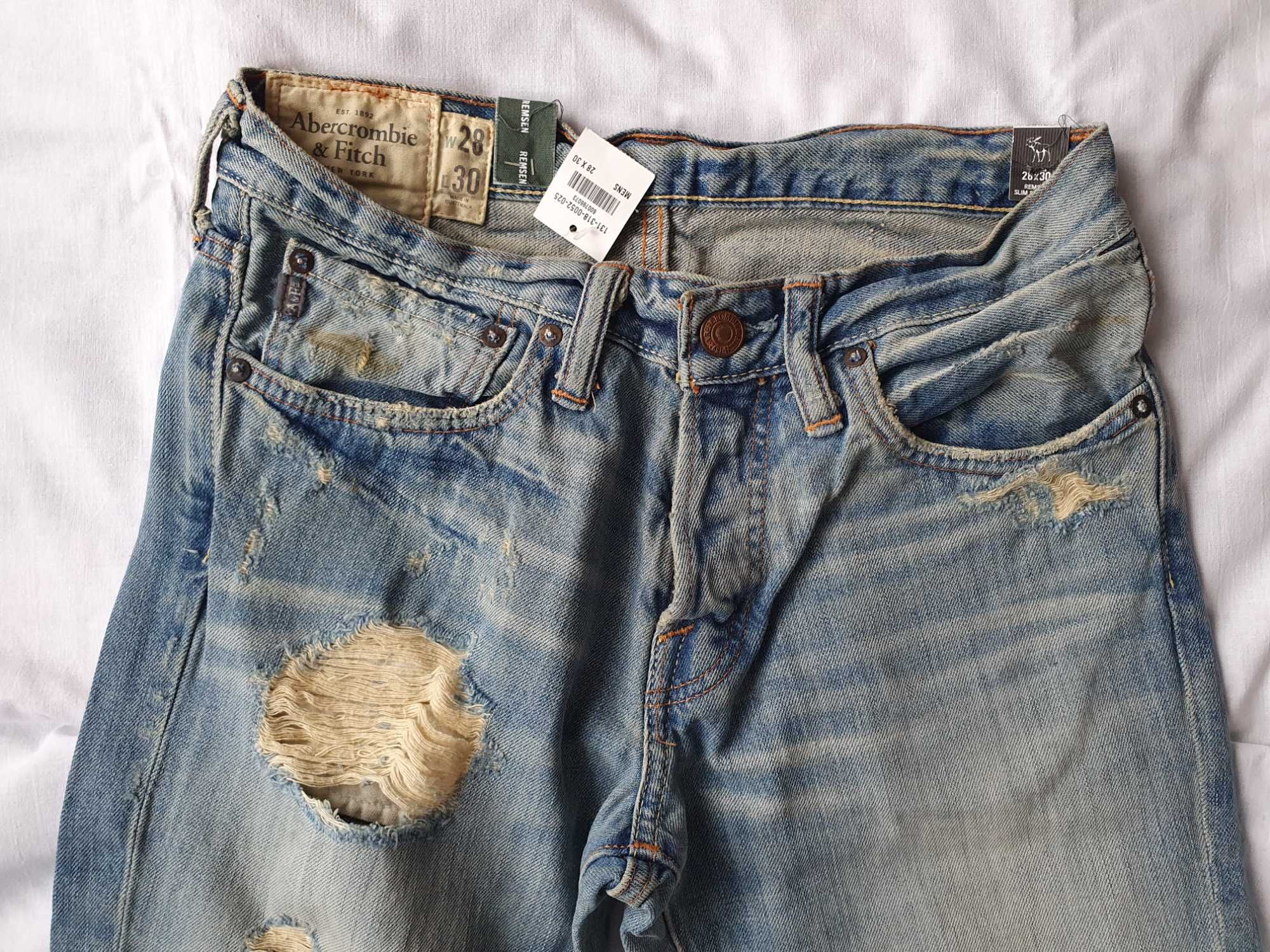 Nowe Oryginalne Spodnie Jeans Abercrombie & Fitch 28x30
