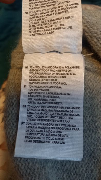 Czapka zimowa wełna angora szara