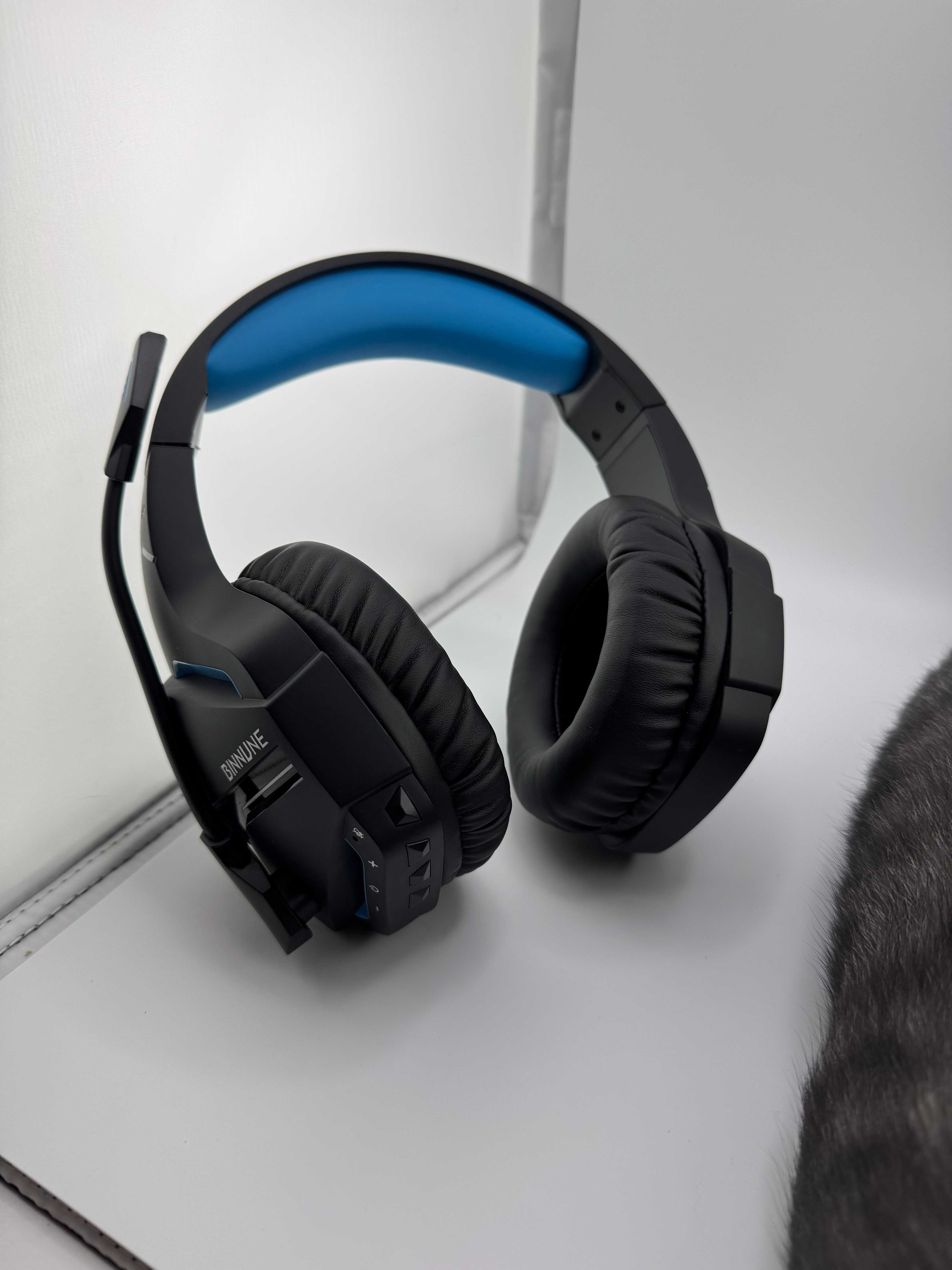 Słuchawki Binnune 2,4GHz PS5 PS4 PC Switch Bluetooth 5.3 z mikrofonem