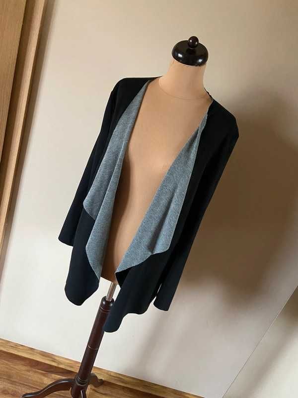 narzutka waterfall asymetria zamsz eko xxxl +size blazer zakiet
