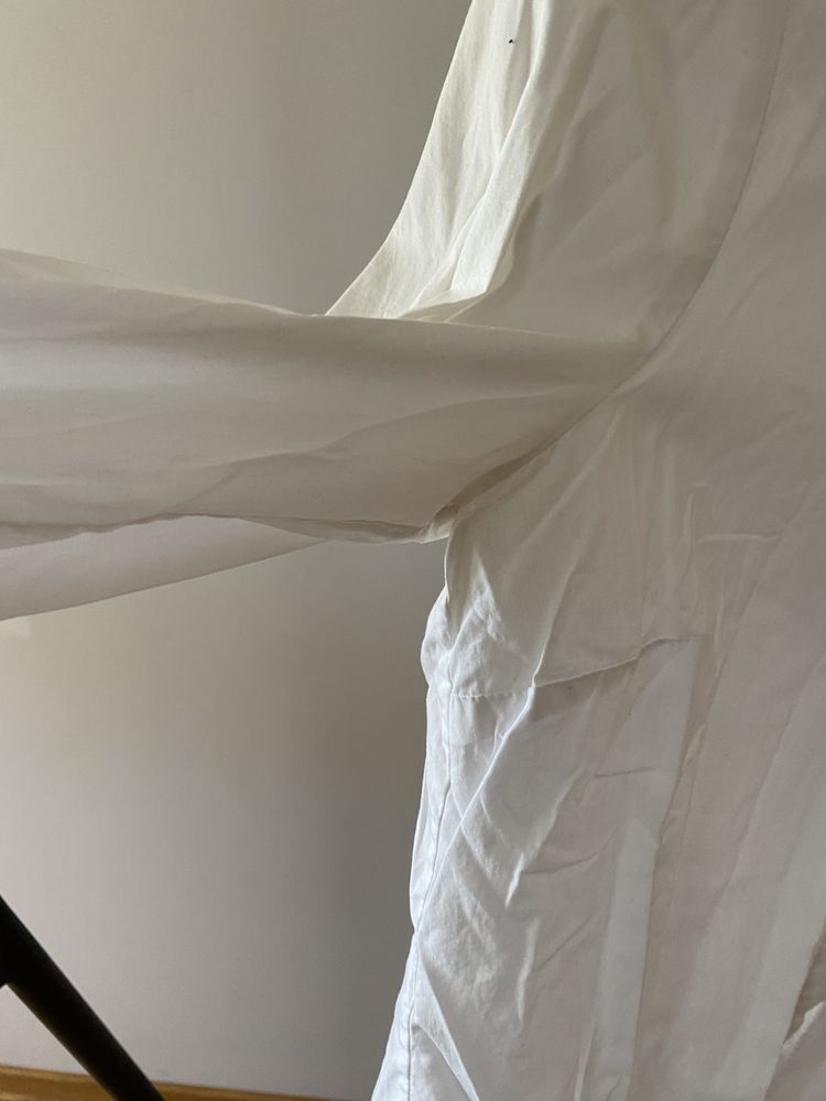 Koszula elegancka H&M 34 XS falbanka biała komumia chrzest długi rękaw