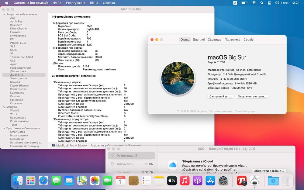 Ноутбук Apple A1502 MacBook Pro Retina 13" 4/128Gb
