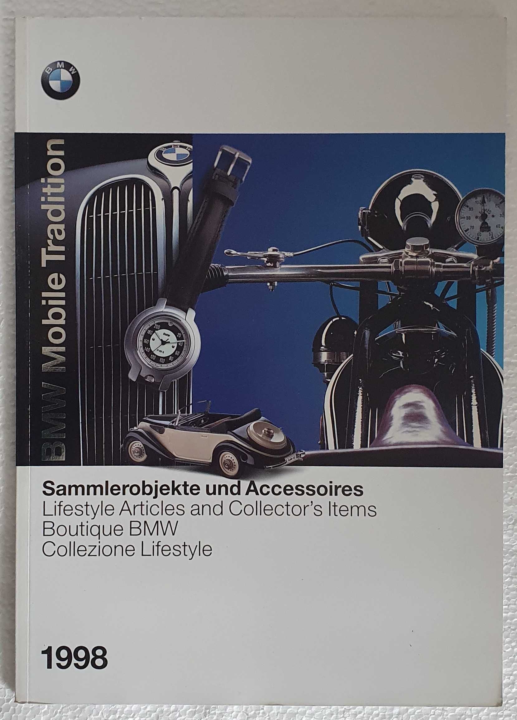 Catálogo BMW Mobile Tradition - Boutique - Artigos de Coleção - 1998